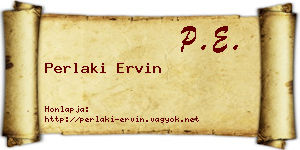 Perlaki Ervin névjegykártya